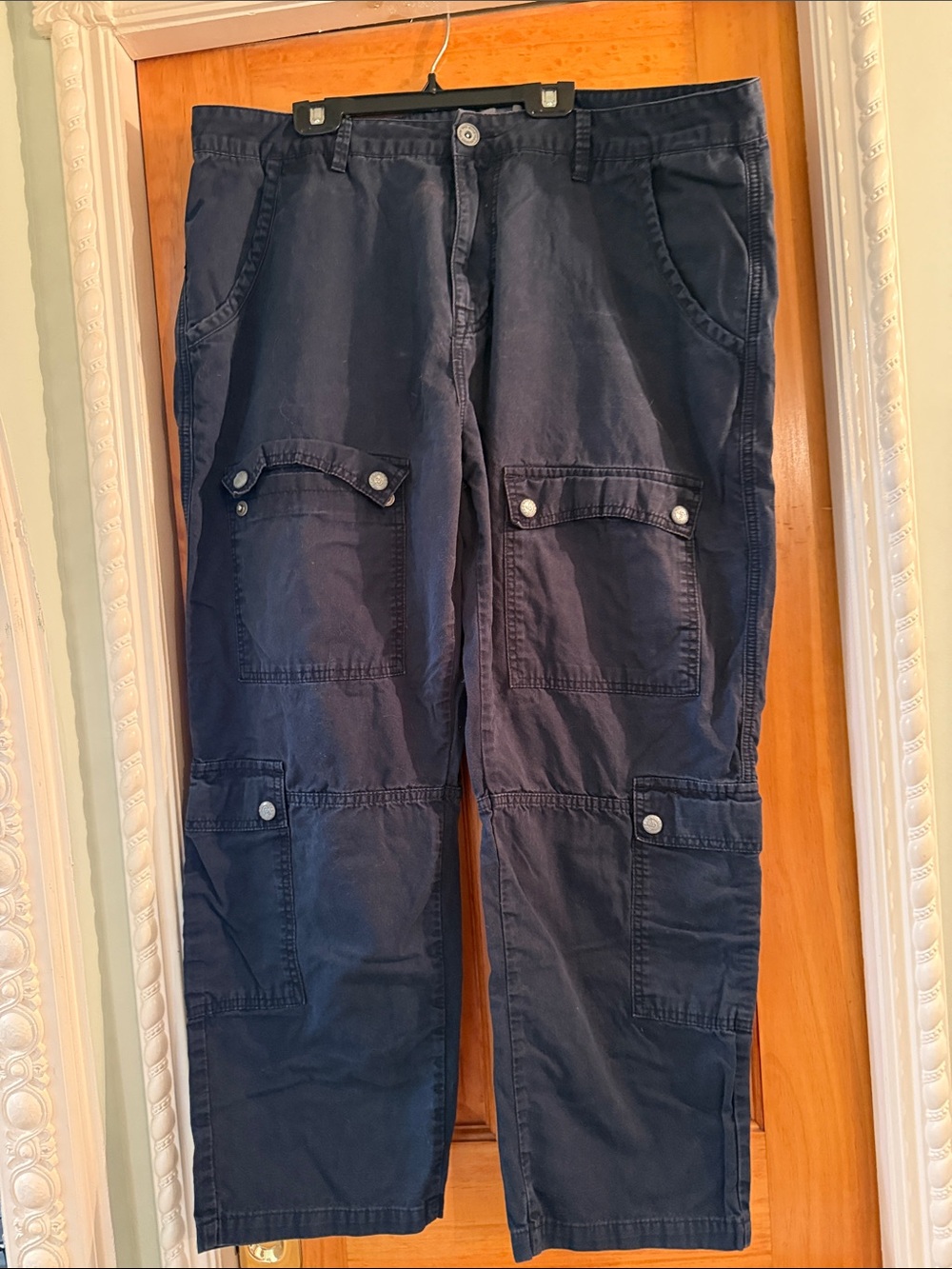 Christian Audigier Men's Navy Multi-Pocket Cargo Pants